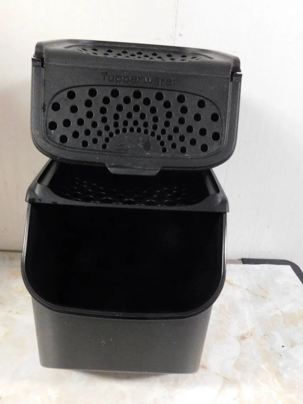 Tupperware Modular Mates Black Stacking Onion & Potato Keepers